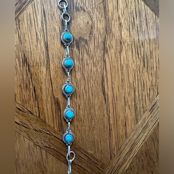 Sterling Silver Vintage Turquoise Bracelet - Picture 3 of 5